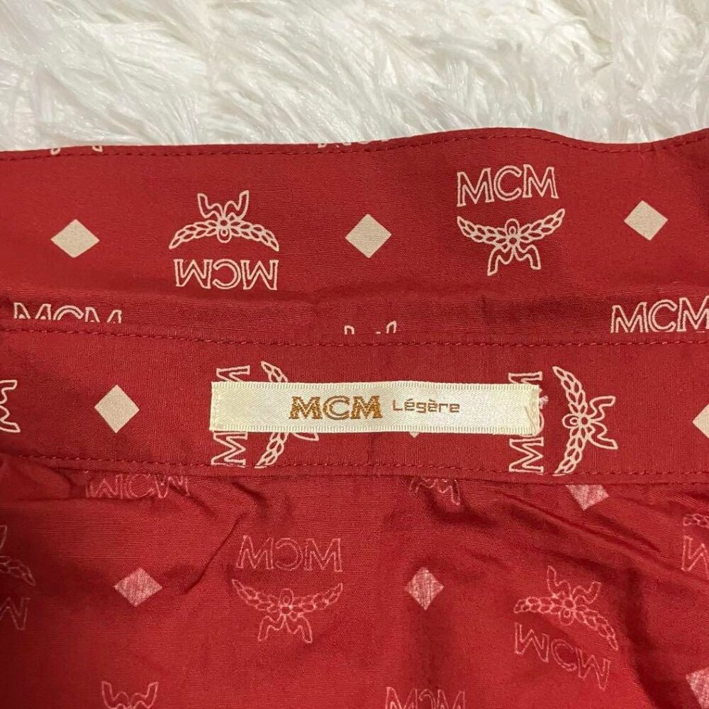 Mcm Red Monogram Button Down Long Sleeve Shirt - image 6